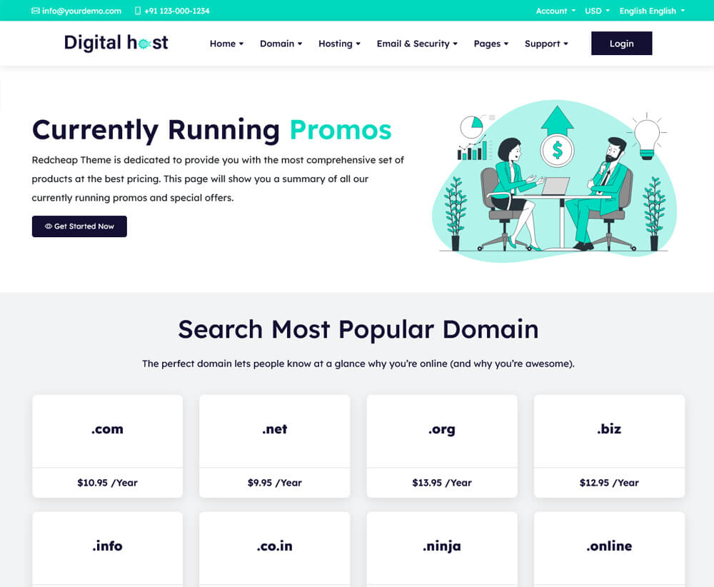 hosting website templates