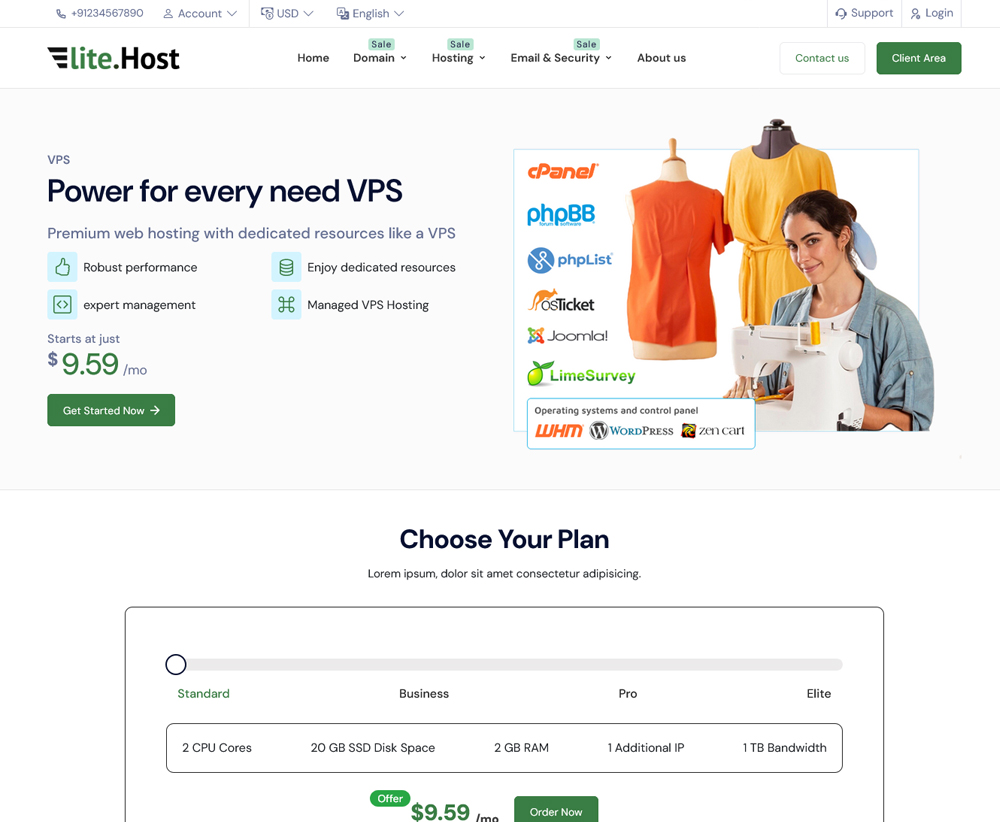 hosting website templates