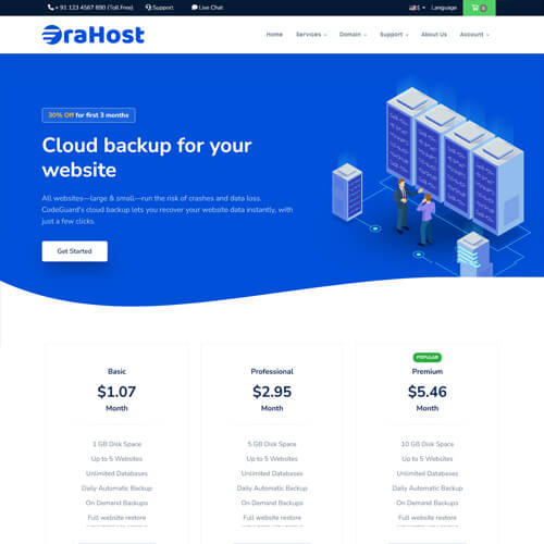 web hosting site themes