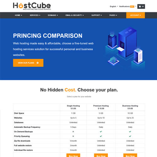 web hosting site themes