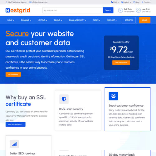 web hosting site themes