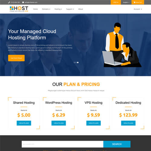 hosting business templates