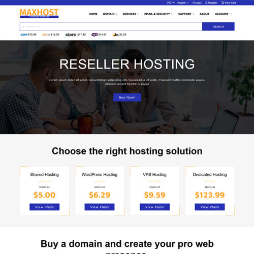 hosting business templates