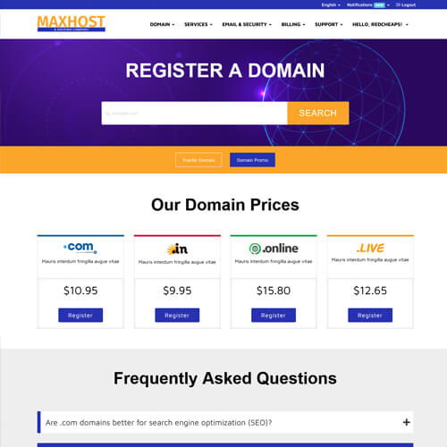 Customizable whmcs Templates