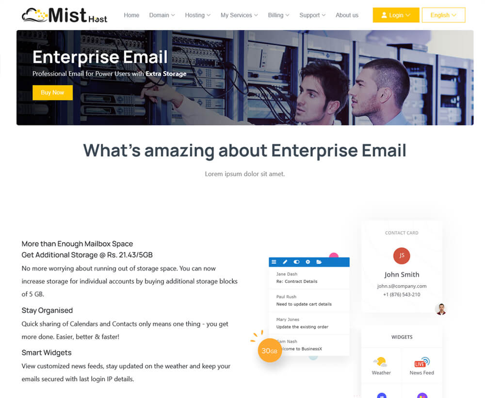hosting website templates