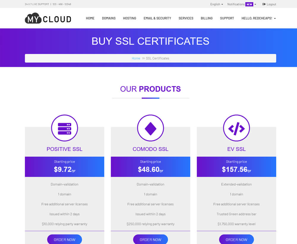 hosting website templates
