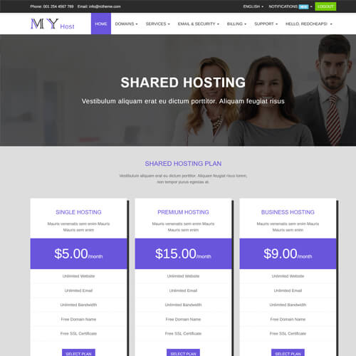 Customizable whmcs Templates
