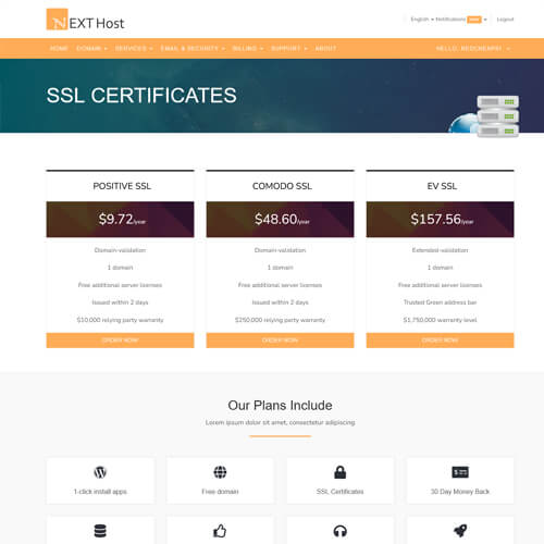 Customizable whmcs Templates