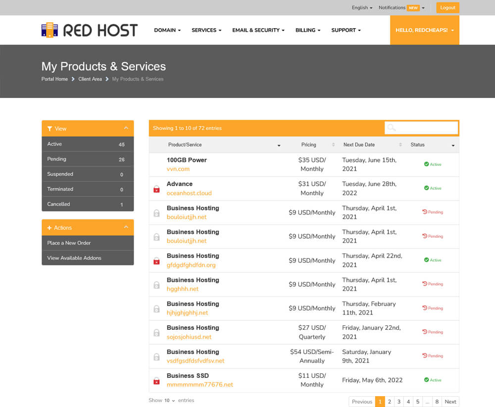 hosting website templates