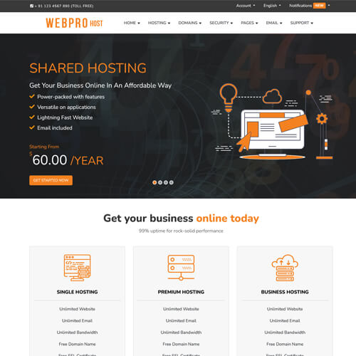 hosting business templates