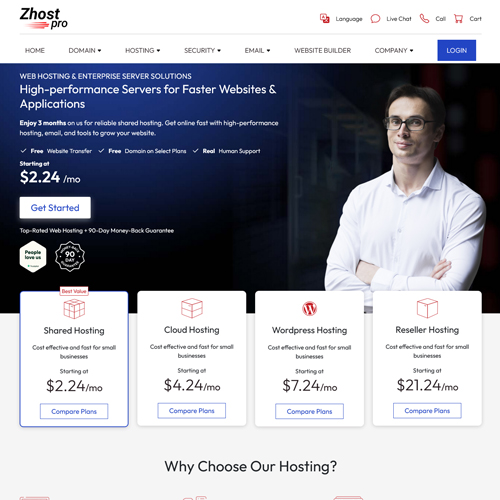 zhost pro whmcs theme