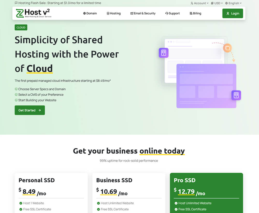 hosting website templates