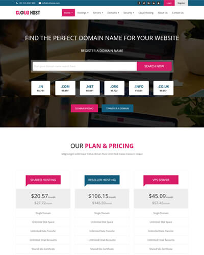 cloudhost web hosting theme