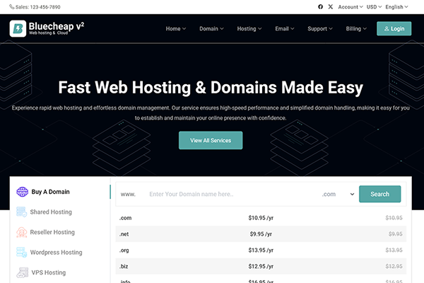 Blucheap Host v2 whmcs awesome premium features theme