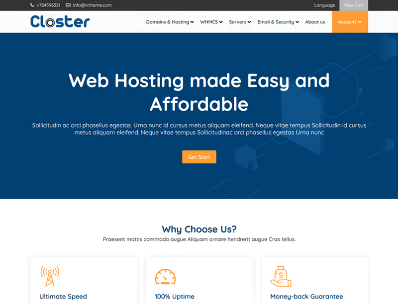 closter html template