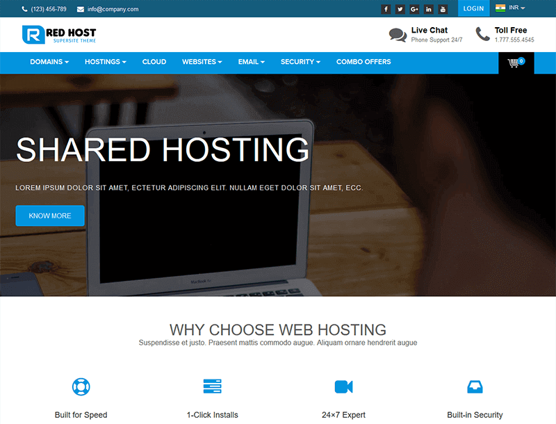 red host awesome premium features supersite theme
