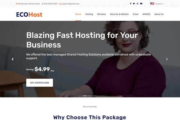 ecohost html template